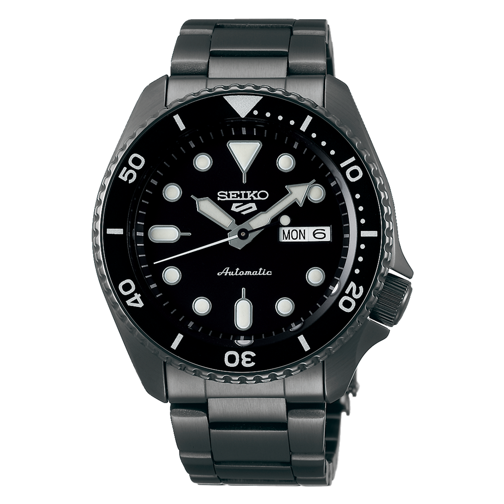 Seiko 5 Sports Automatic All Black PVD Case & Bracelet Watch SRPD65 SRPD65K1F