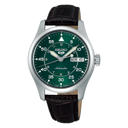 Seiko SRPJ89 SRPJ89K1 Seiko 5 ‘Kelly Green Flieger’ Suit Style