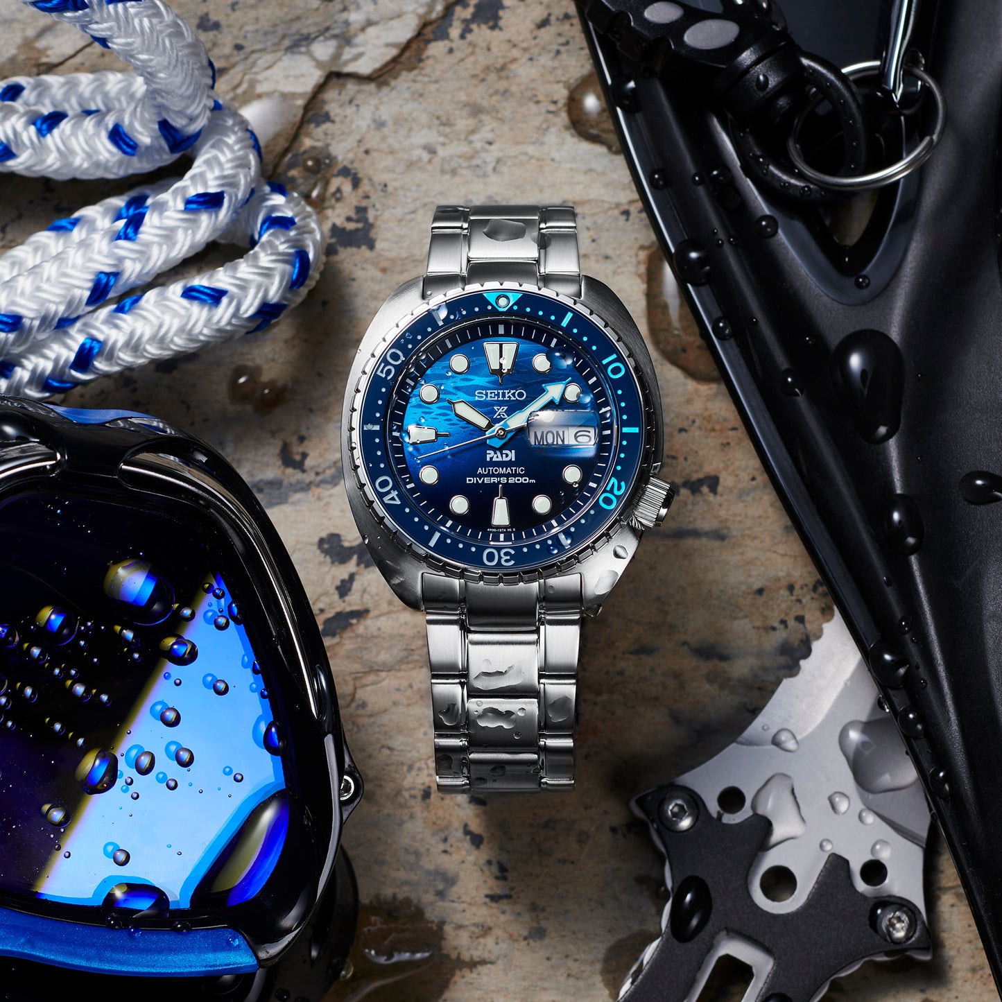 Seiko SRPK01 SRPK01K1 Prospex ‘Great Blue’ Turtle Scuba PADI Special Edition
