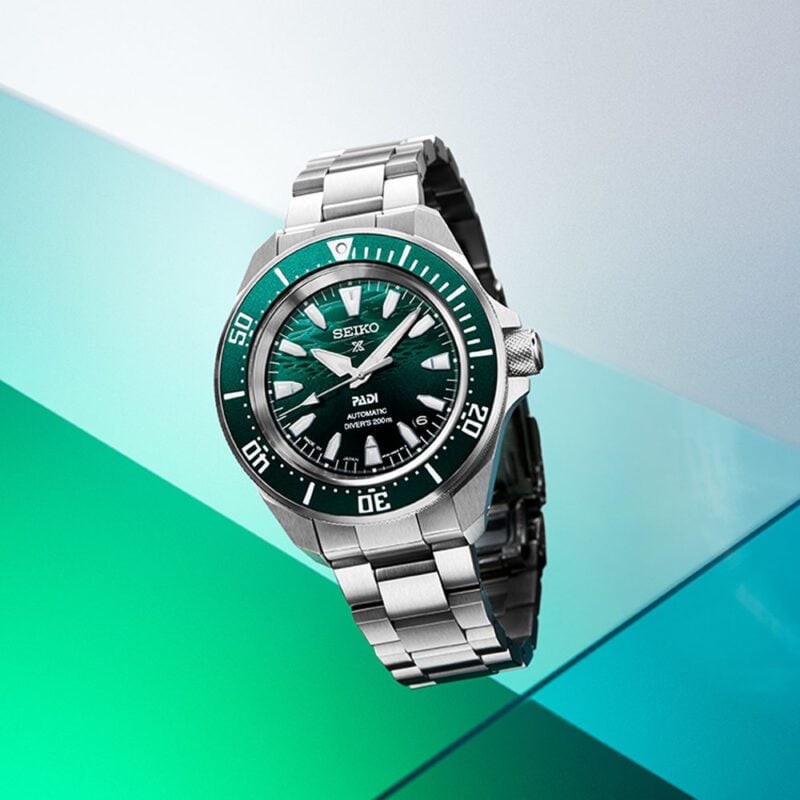 Seiko Prospex PADI 60th Anniversary 4R Compact Mechanical Diver’s Watch in Underwater Green SRPL53 SRPL53K1