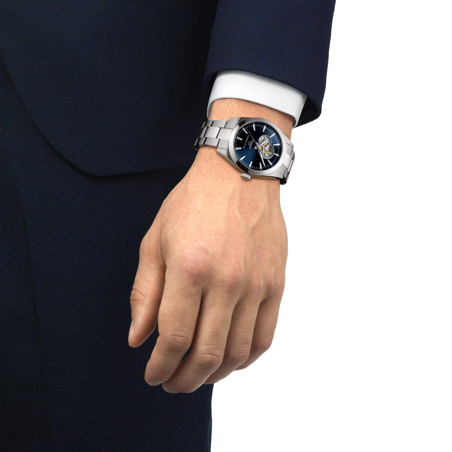 Tissot Gentleman Open Heart 40mm Blue T127.407.11.041.01 T1274071104101