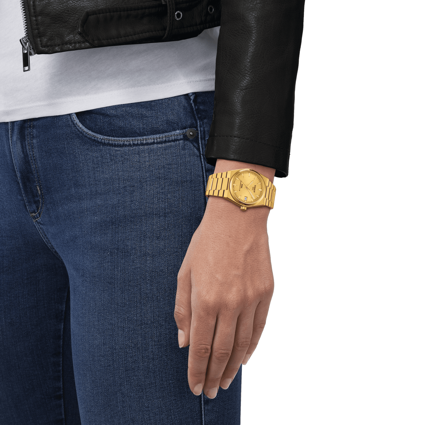 TISSOT PRX POWERMATIC 80 35MM GOLD WAFFLE T137.207.33.021.00 T1372073302100