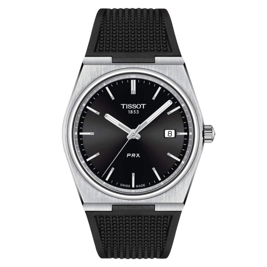 TISSOT PRX 40MM Quartz Black Dial Rubber T137.410.17.051.00 T1374101705100