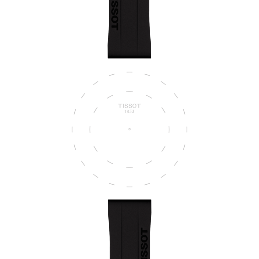TISSOT OFFICIAL BLACK SILICONE STRAP LUGS 18 MM T852.047.455 T852047455
