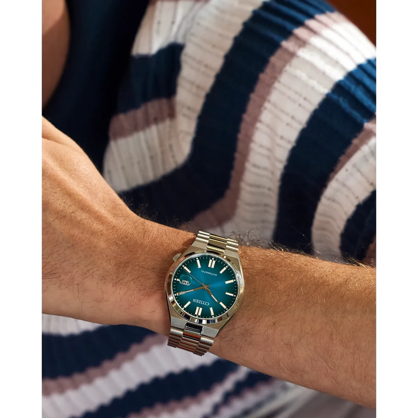 Citizen Automatic NJ0151-53X "TSUYOSA” Collection Teal Dial Stainless Steel Bracelet