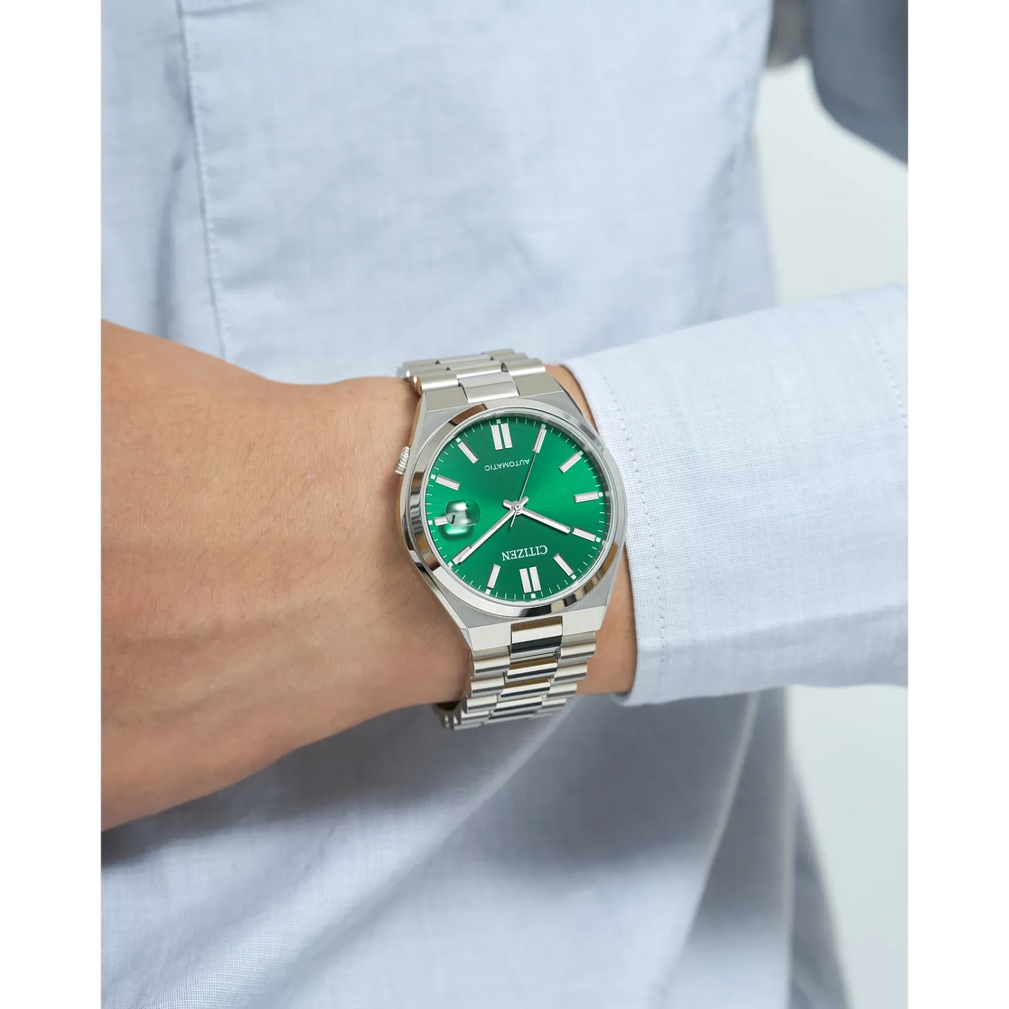 Citizen Automatic NJ0150-56X "TSUYOSA” Collection Green Dial Stainless Steel Bracelet