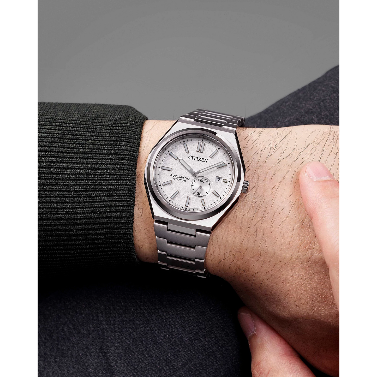 Citizen Zenshin Mechanical Super Titanium White Dial NJ0180-80A