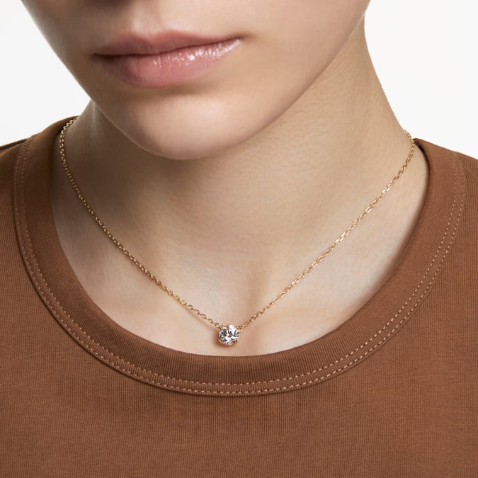 Swarovski 5636703 Constella pendant Round cut, White, Gold-tone plated
