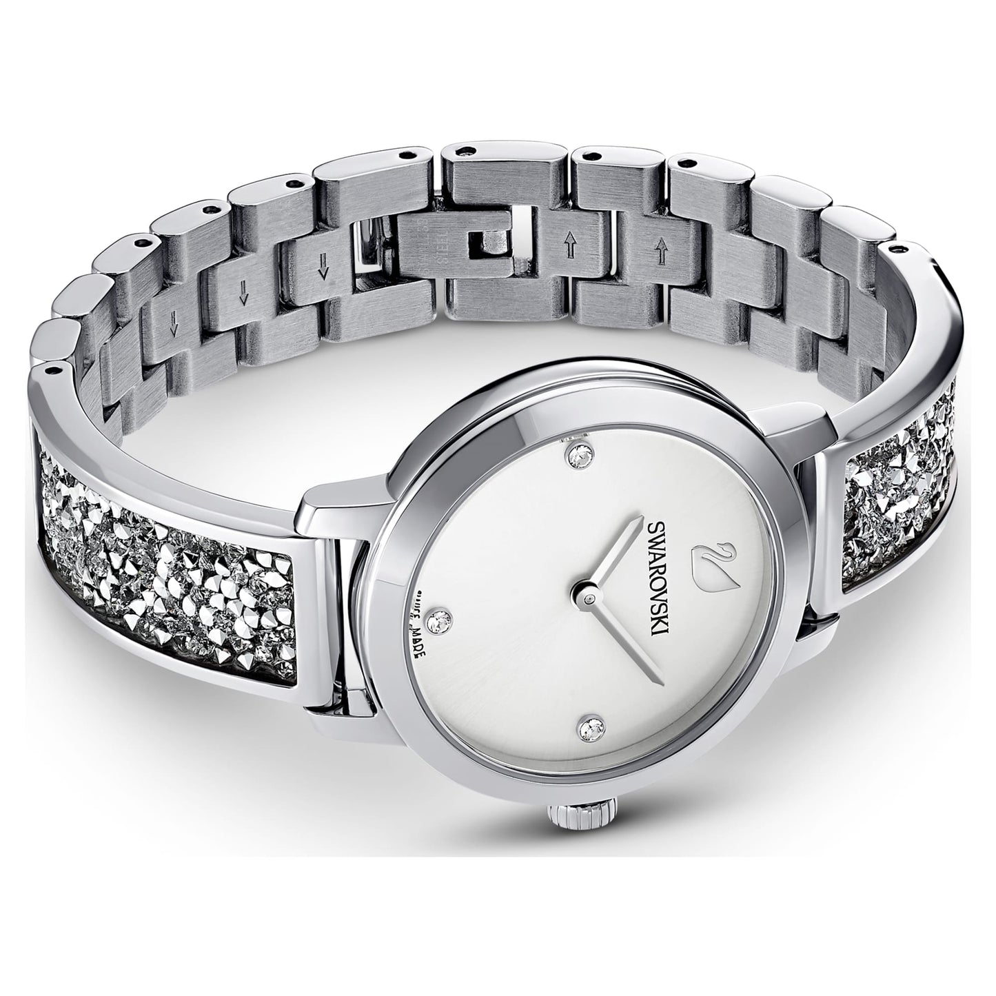 5376080 Cosmic Rock watch Swiss Made, Metal bracelet, Silver tone, Stainless steel