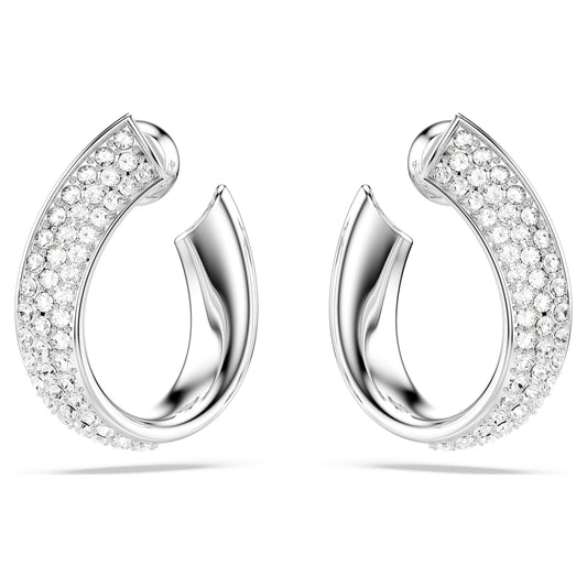 Exist hoop earrings Small, White, Rhodium plated 5637563