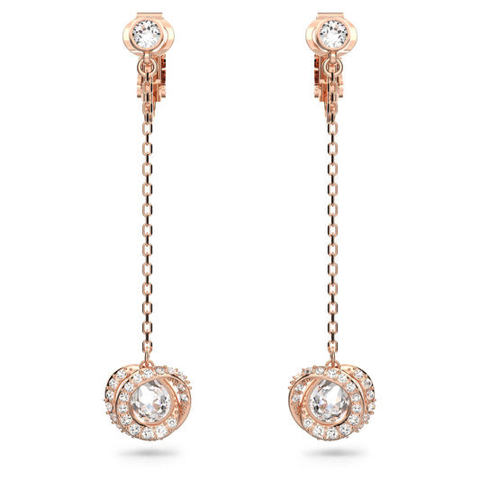 Generation clip earrings White, Rose gold-tone plated 5636508