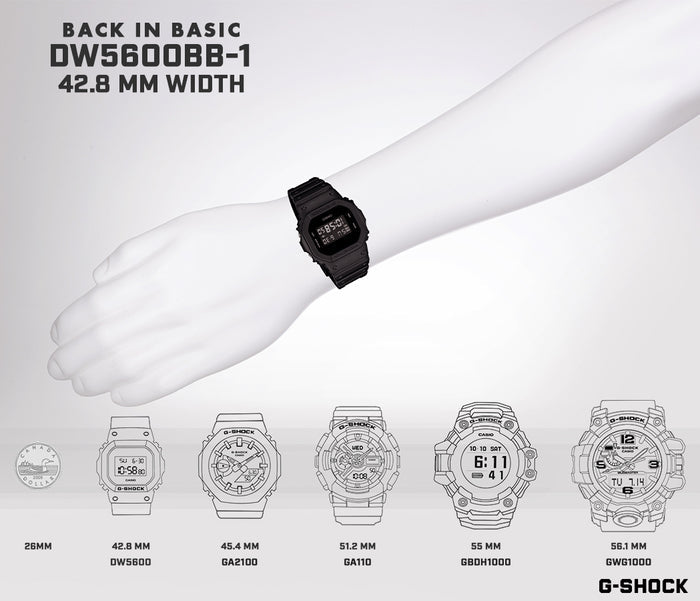 CASIO G-SHOCK DW5600BB-1 MEN'S WATCH DW-5600BB-1