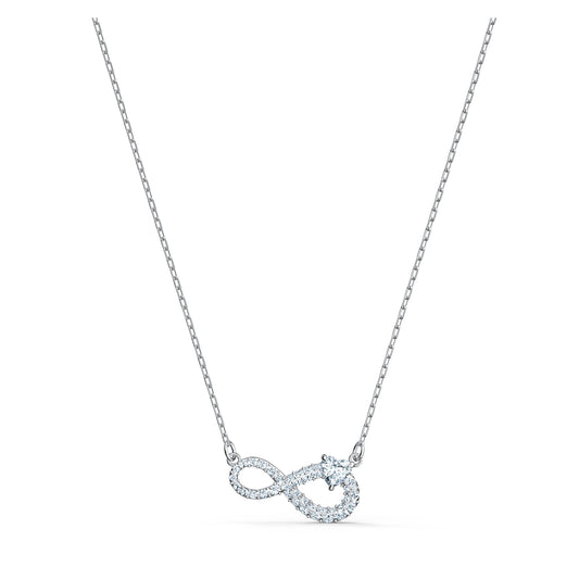 Hyperbola necklace Infinity, White, Rhodium plated 5520576