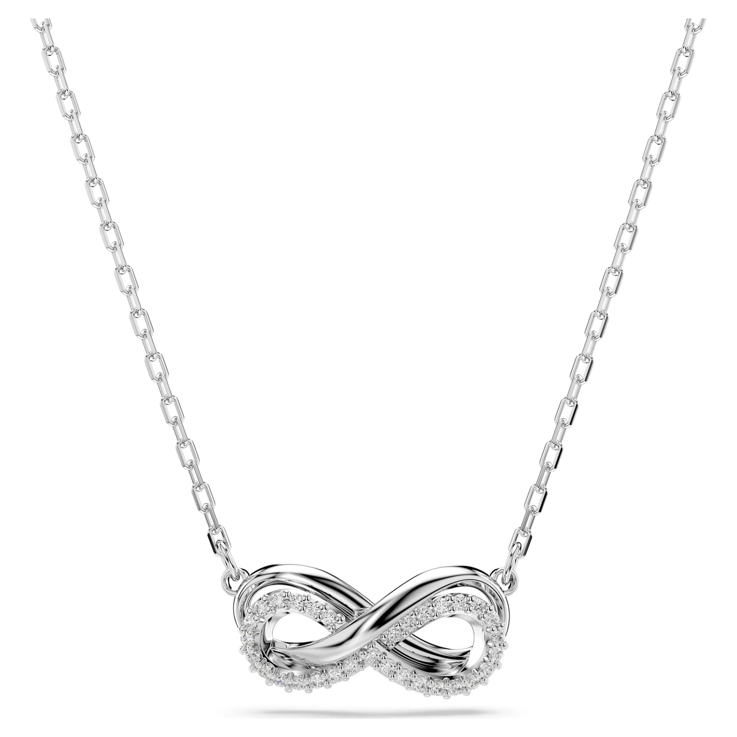 Hyperbola pendant Pavé, Infinity, White, Rhodium plated 5687265