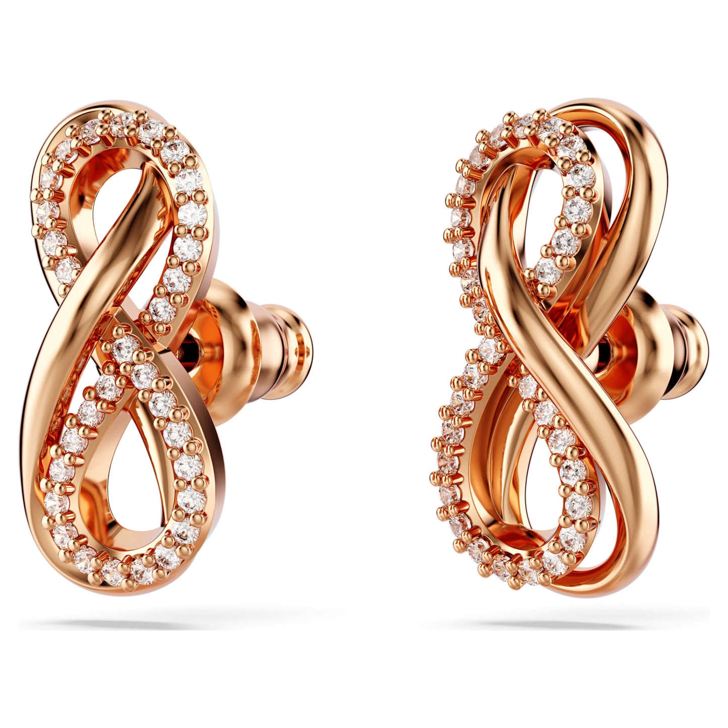 Hyperbola stud earrings Infinity, White, Rose gold-tone plated 5684085