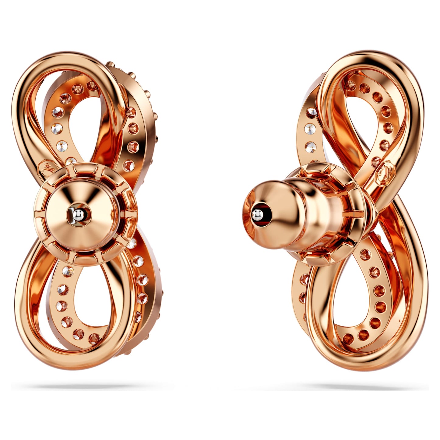 Hyperbola stud earrings Infinity, White, Rose gold-tone plated 5684085