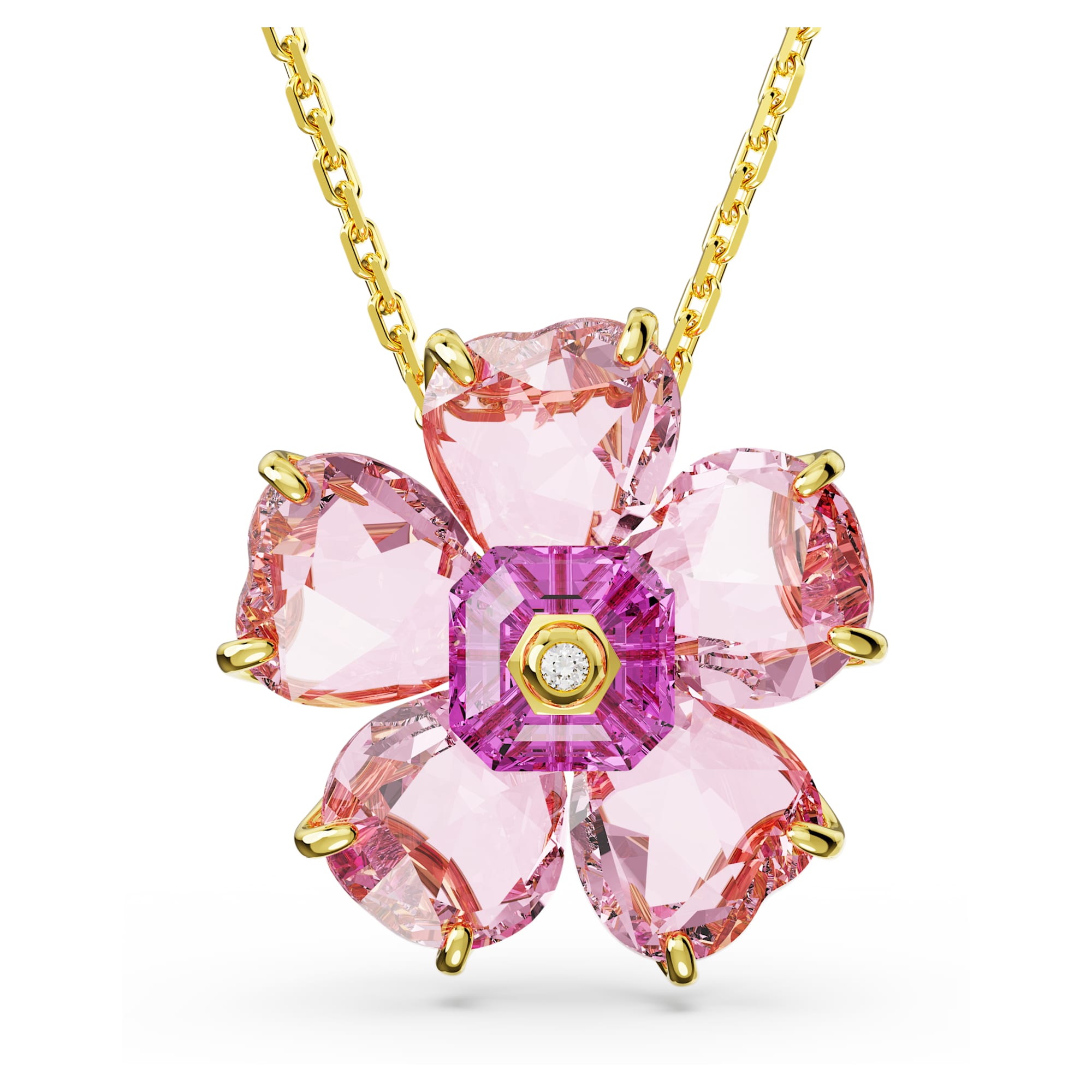 Idyllia necklace Flower, Pink, Gold-tone plated 5650569 – Legacy