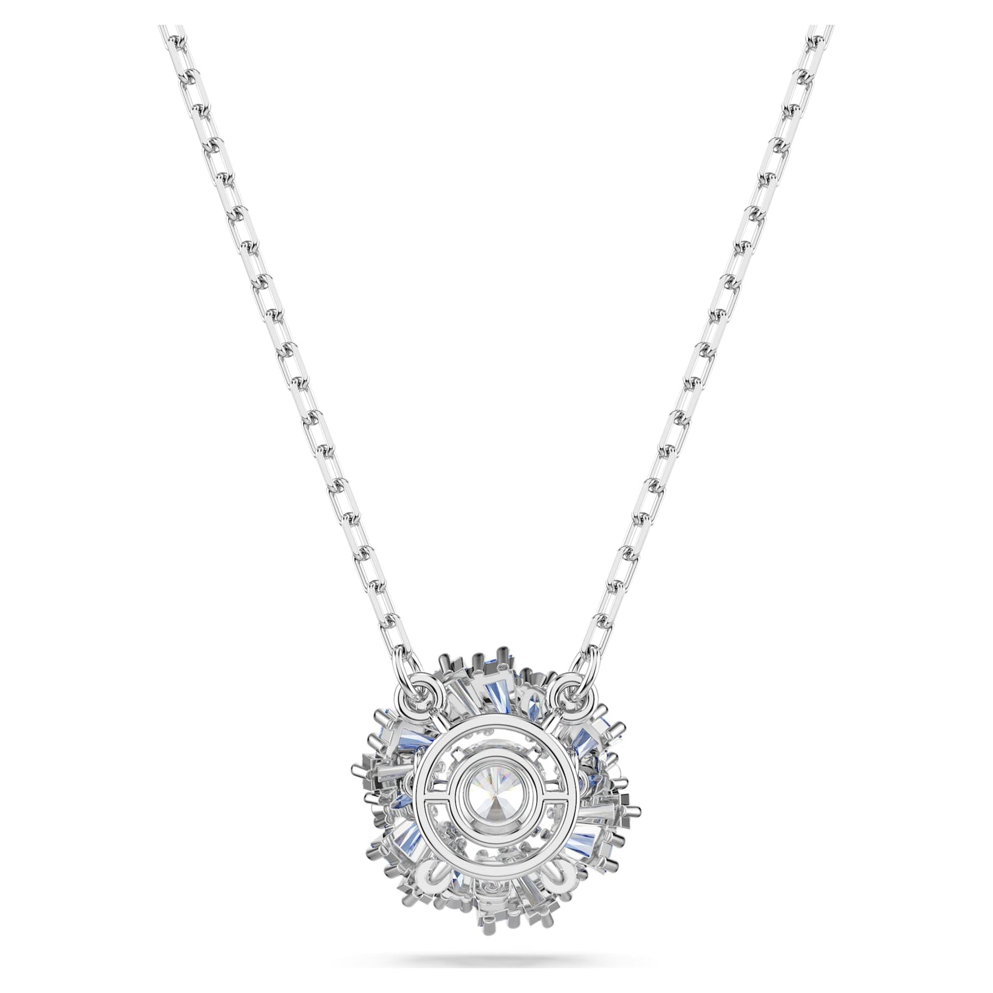 Idyllia pendant Mixed cuts, Flower, Blue, Rhodium plated 5680013