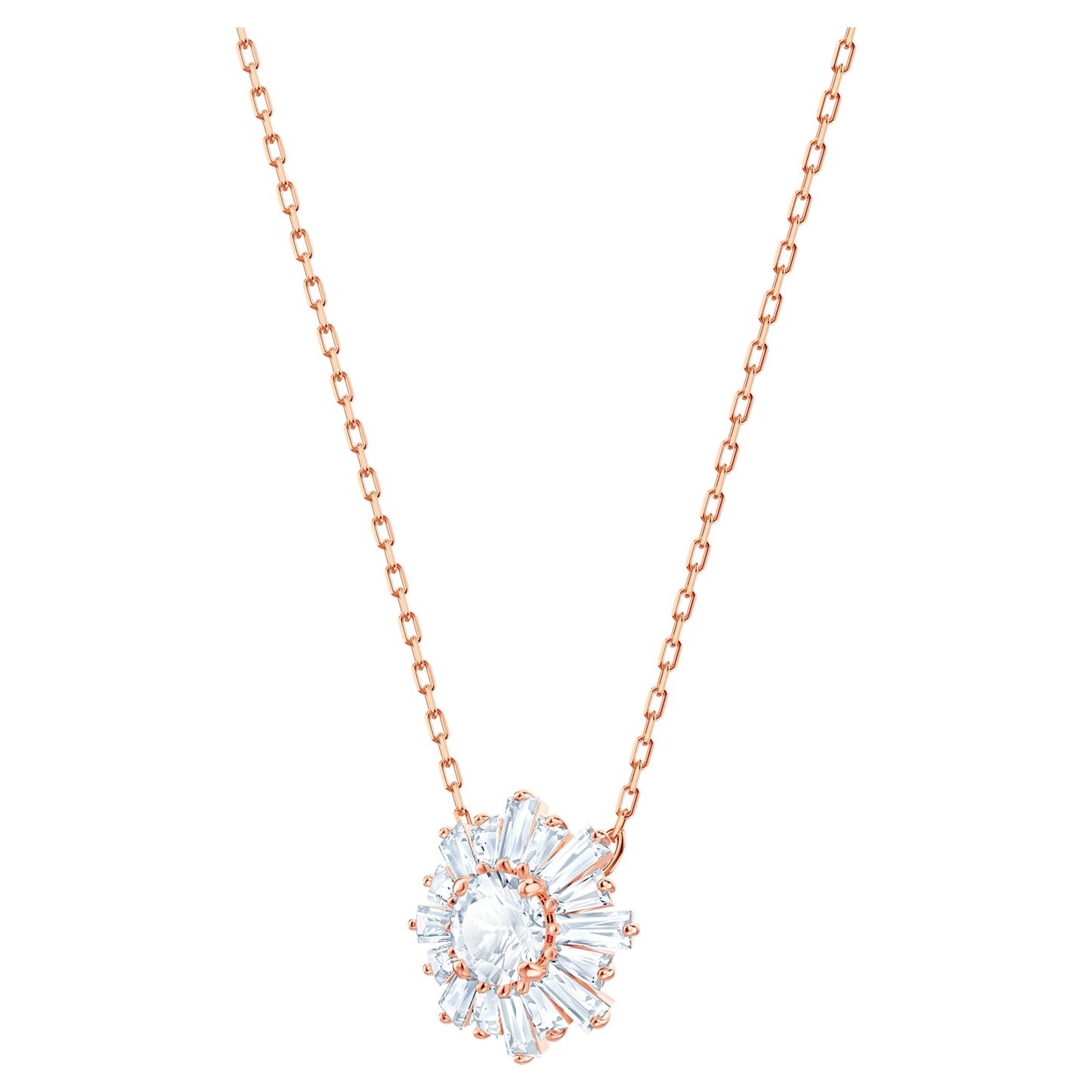 Idyllia pendant Mixed cuts, Sun, White, Rose gold-tone plated 5451376