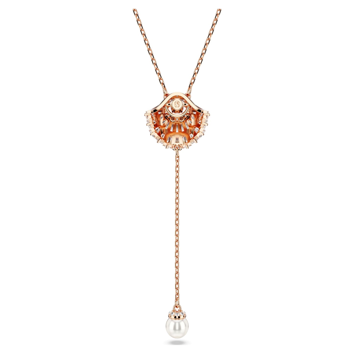 Idyllia Y pendant Crystal pearl, Shell, White, Rose gold-tone plated 5680299