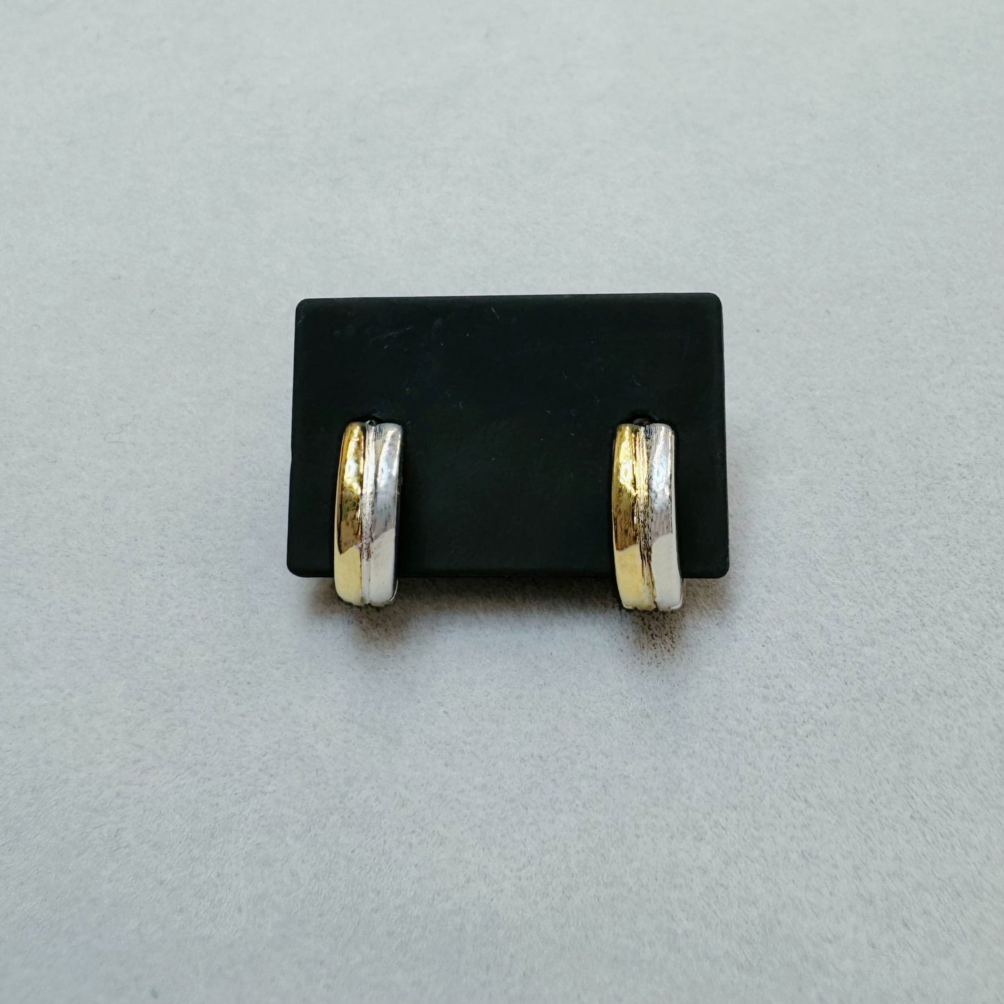 Sterling Silver Two Tone Hoop Earrings