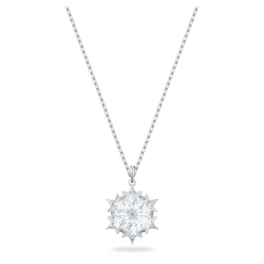 Magic pendant Snowflake, White, Rhodium plated 5428432