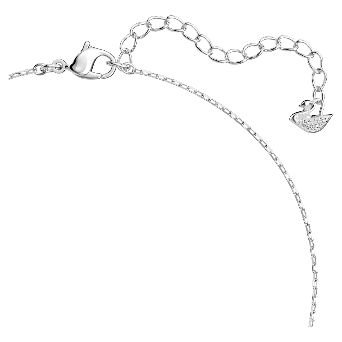 Mesmera necklace Heart, White, Rhodium plated 5517117
