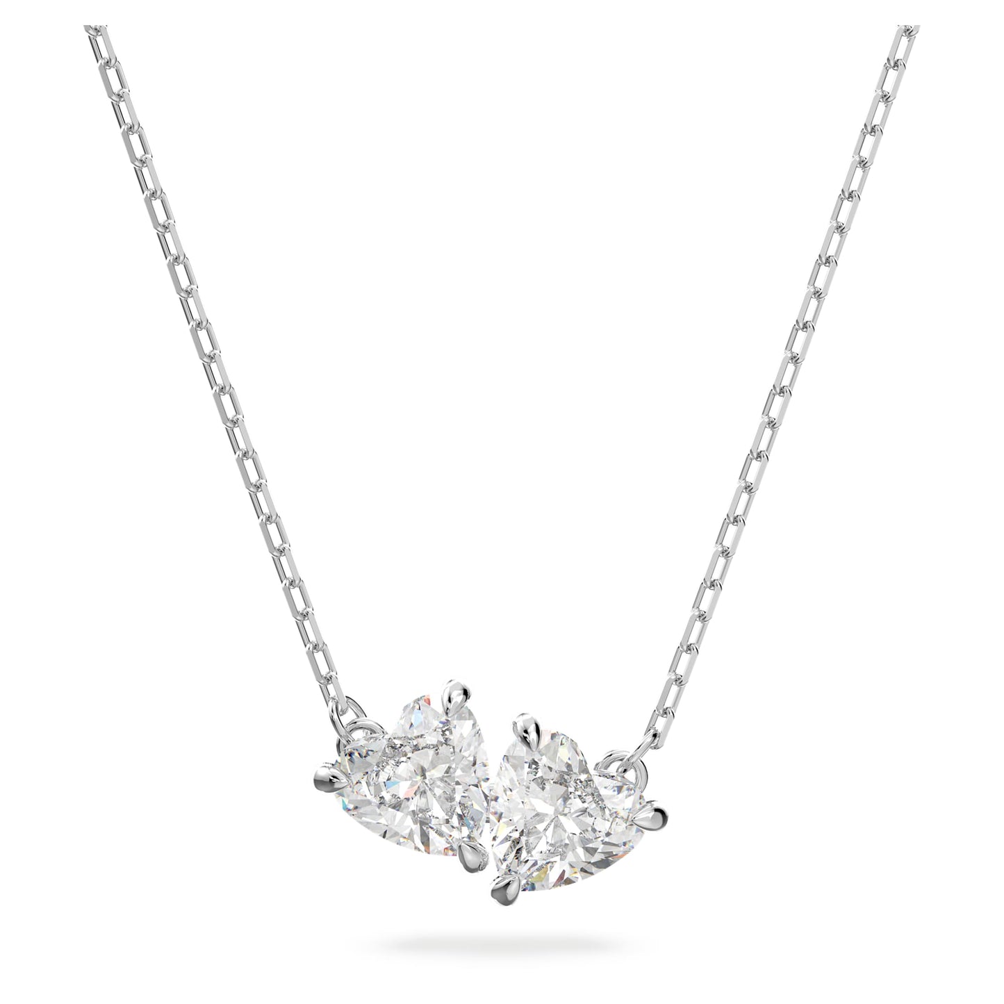 Mesmera necklace Heart, White, Rhodium plated 5517117