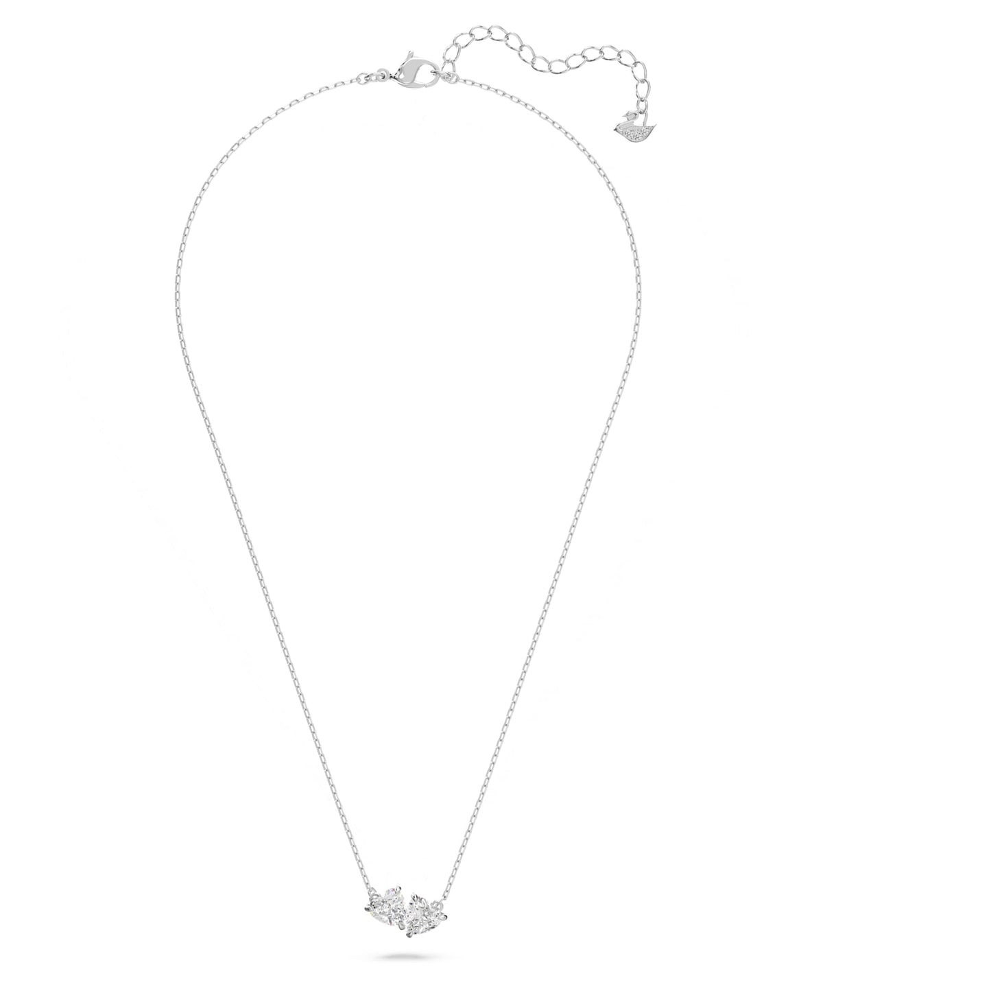 Mesmera necklace Heart, White, Rhodium plated 5517117