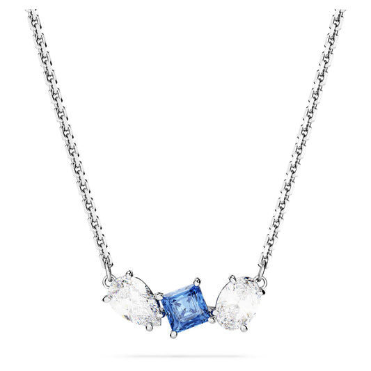 Mesmera pendant Mixed cuts, Blue, Rhodium plated 5668276