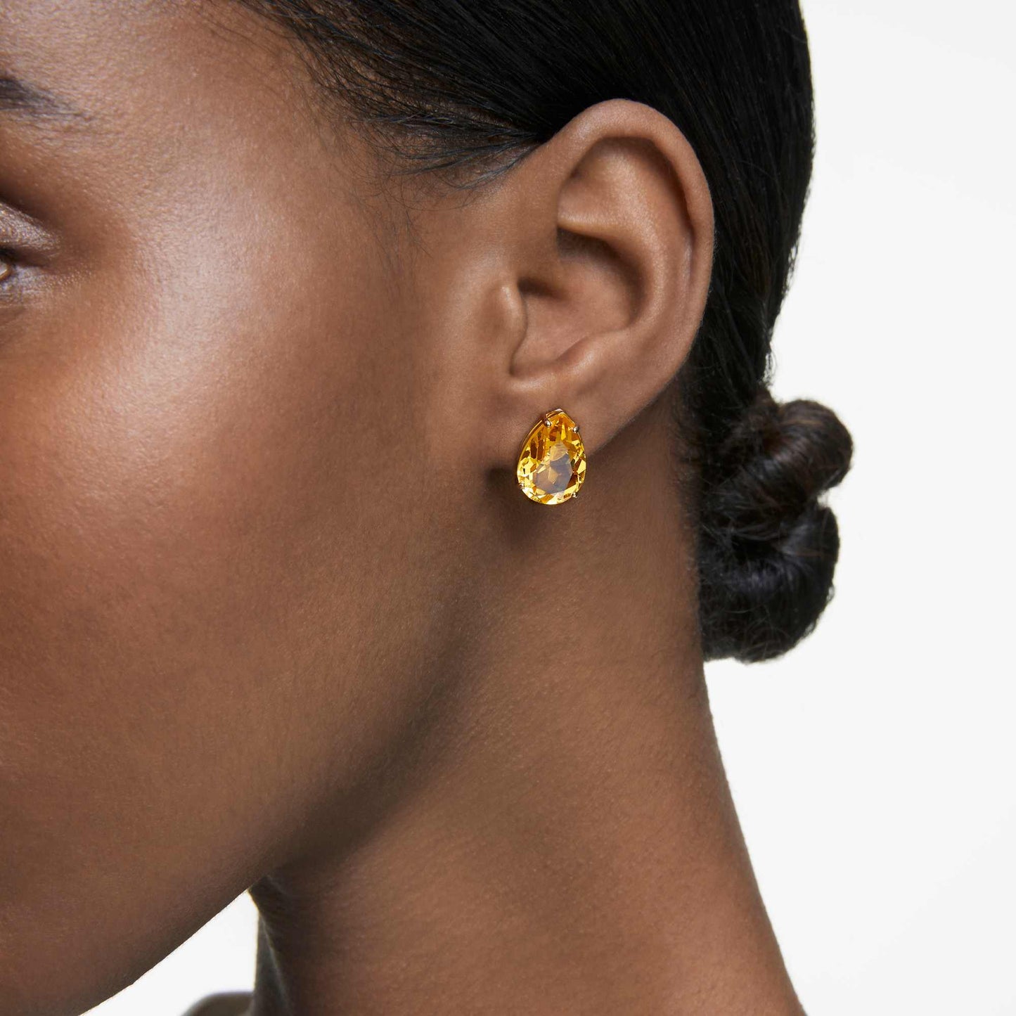 Millenia ear cuff Set, Asymmetrical design, Pear cut, Yellow, Gold-tone plated 5613640