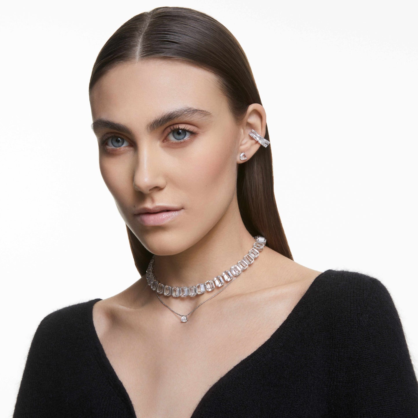 Swarovski 5628352 Millenia pendant Trilliant cut, White, Rhodium plated