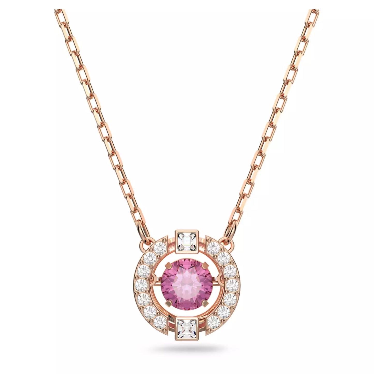 Swarovski Sparkling Dance necklace Round, Red, Rose-gold tone plated 5279421