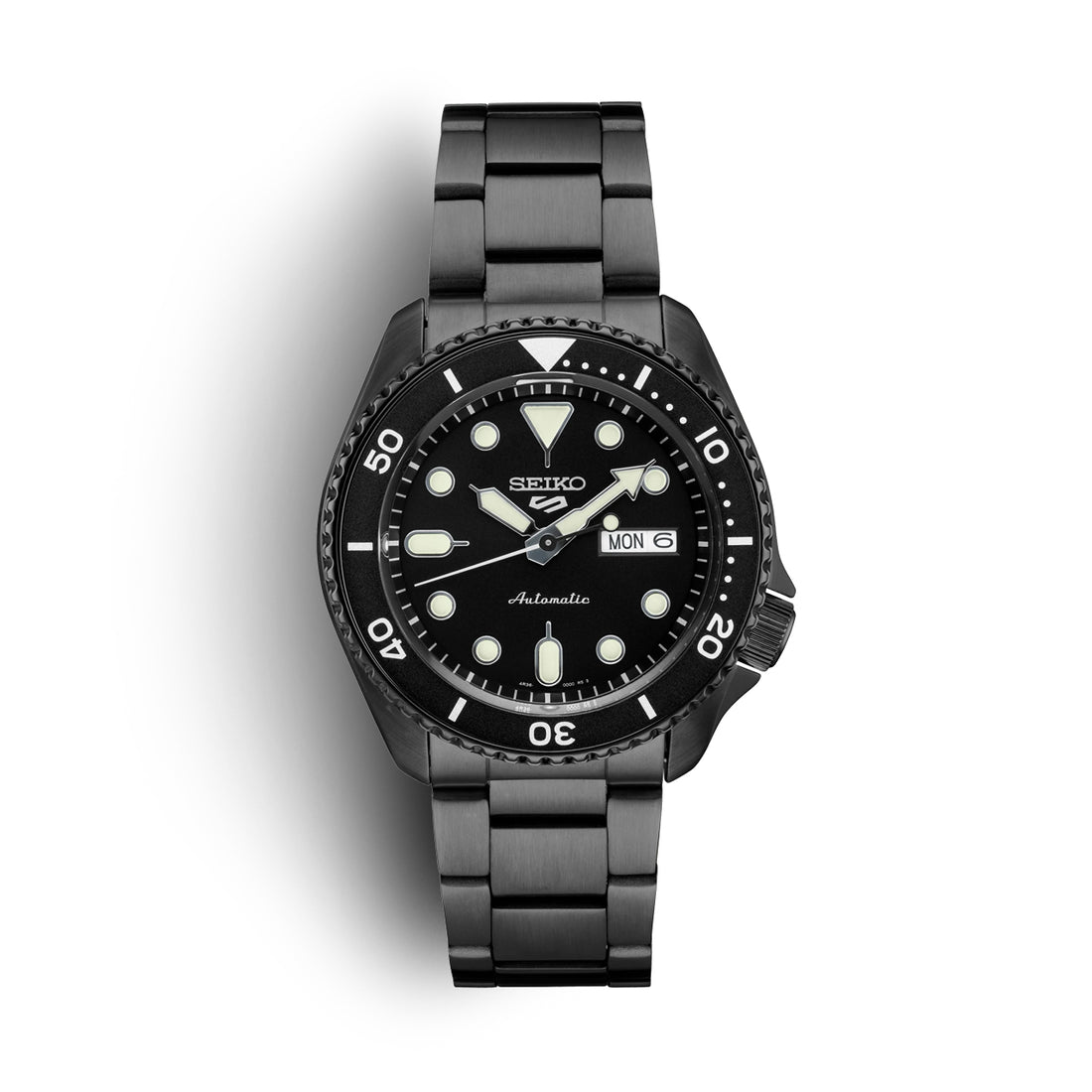 Seiko 5 Sports Automatic All Black PVD Case & Bracelet Watch SRPD65 SRPD65K1F