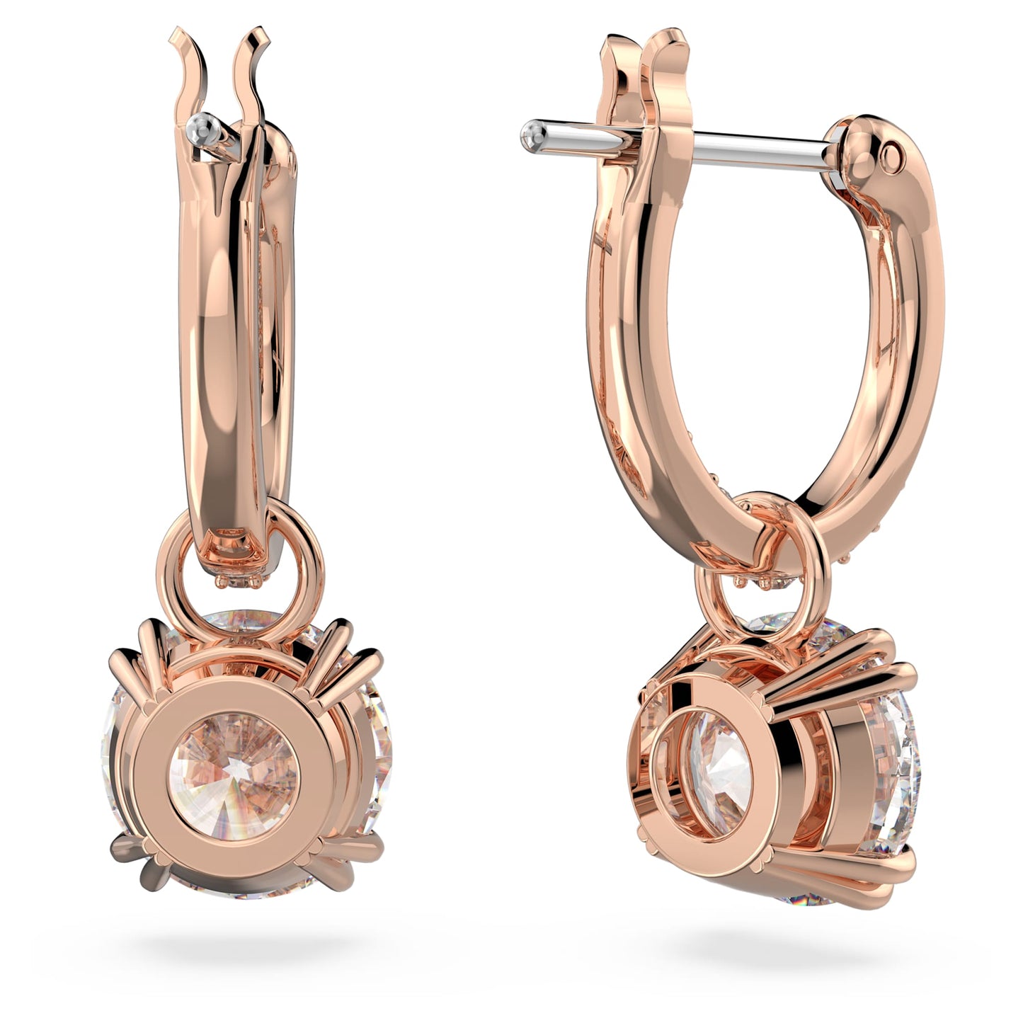 Stilla drop earrings Round cut, White, Rose gold-tone plated 5639975