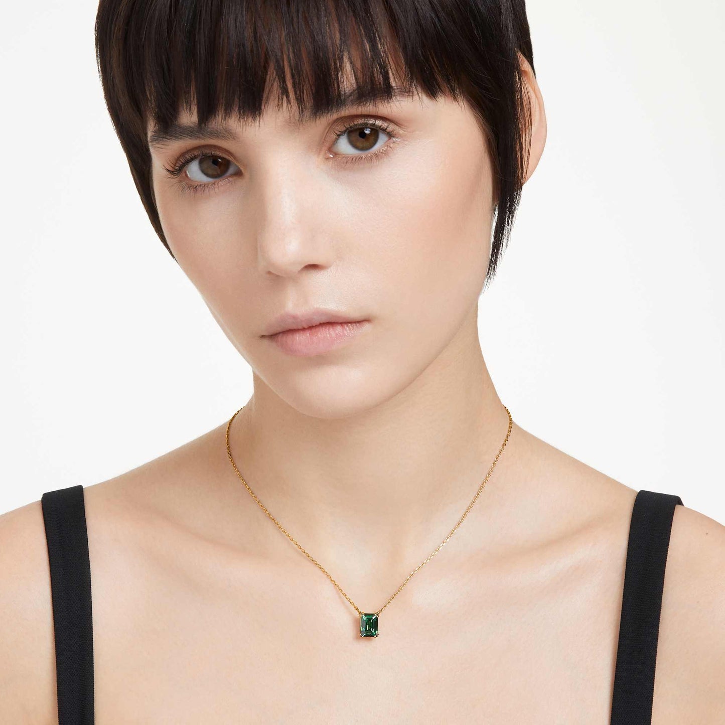 Stilla pendant Rectangular cut, Green, Gold-tone plated 5677141