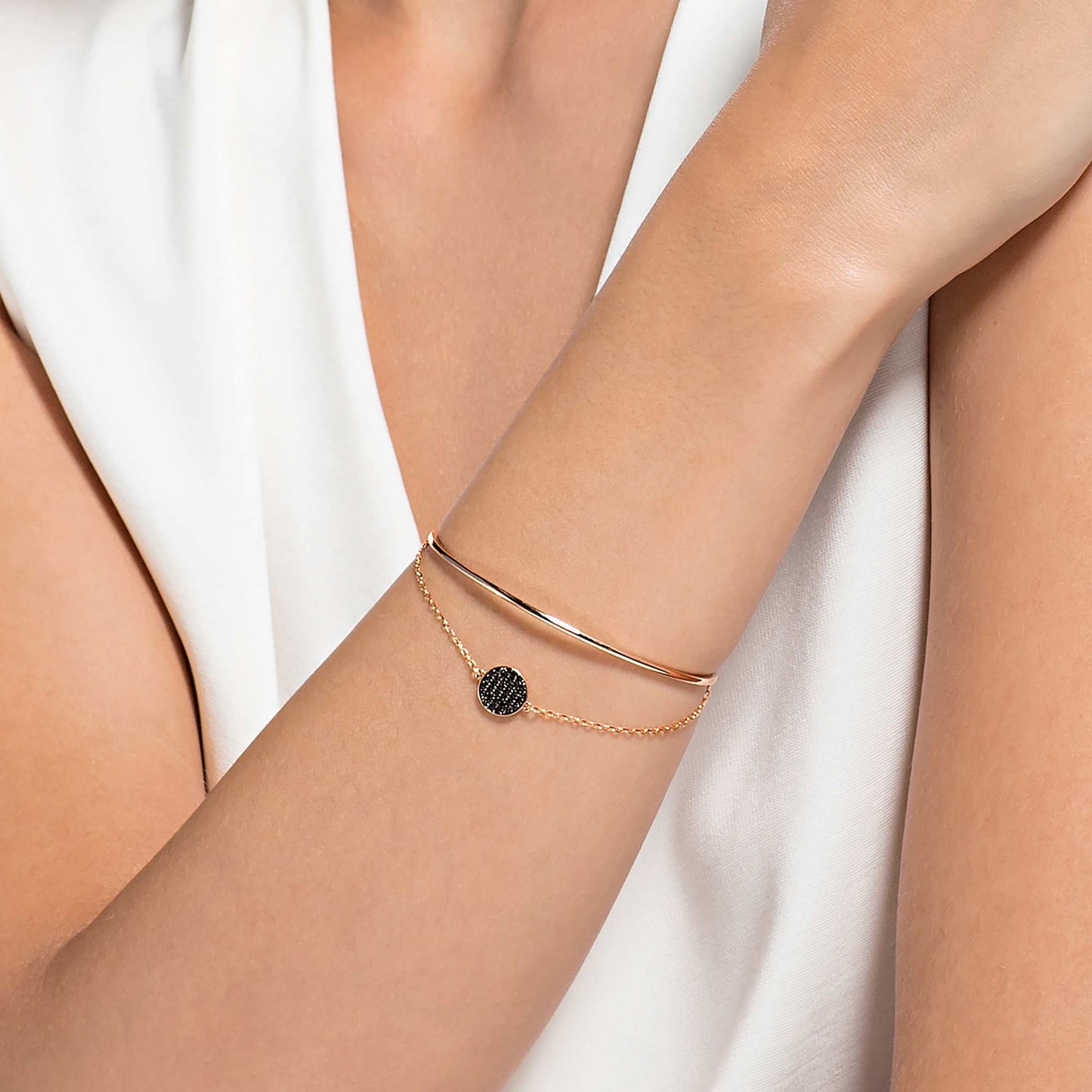 Sublima bangle Gray, Rose gold-tone plated 5389046