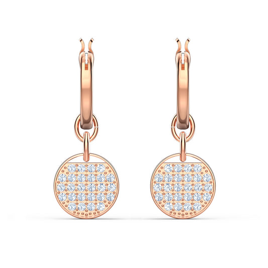Sublima drop earrings White, Rose gold-tone plated 5567528