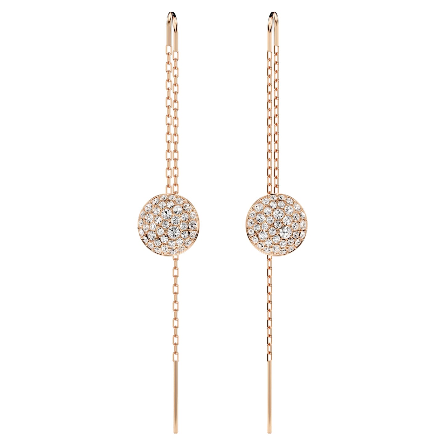 Sublima drop earrings White, Rose gold-tone plated 5689427