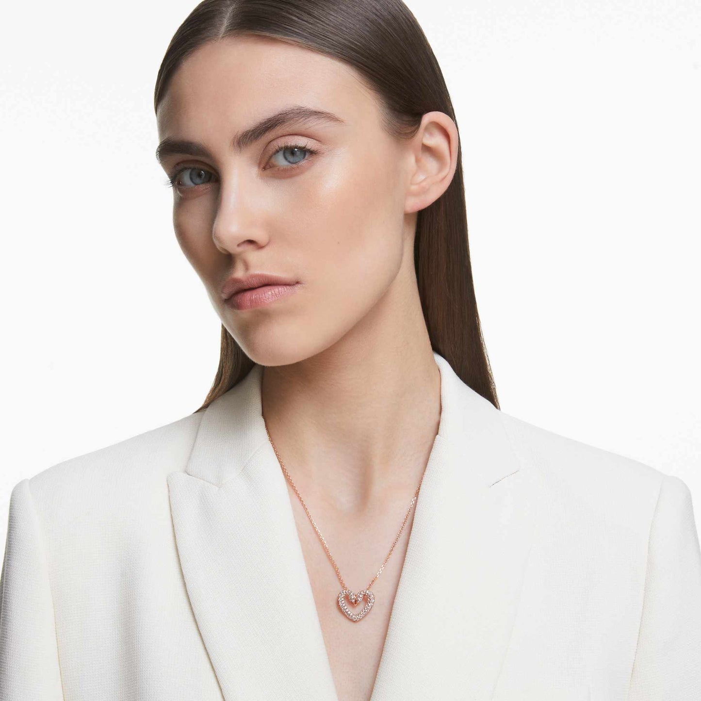 Sublima pendant Heart, Medium, White, Rose gold-tone plated 5628657