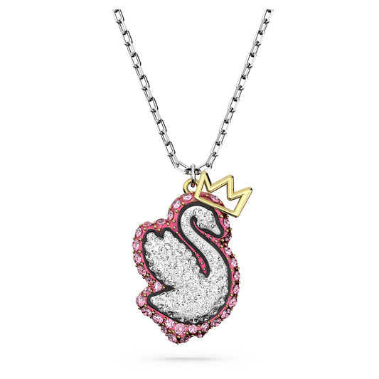Swan pendant Swan, Pink, Rhodium plated 5649200
