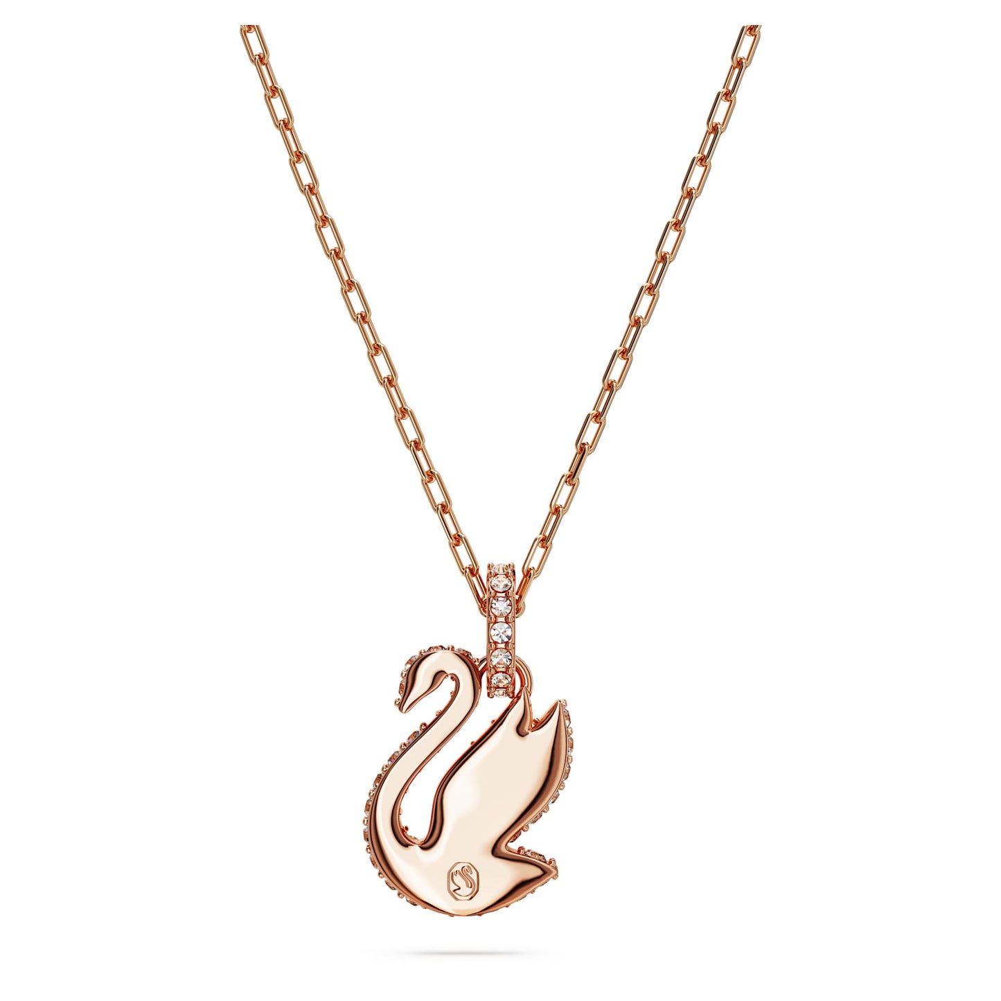 Swan pendant Swan, Small, White, Rose gold-tone plated 5647555