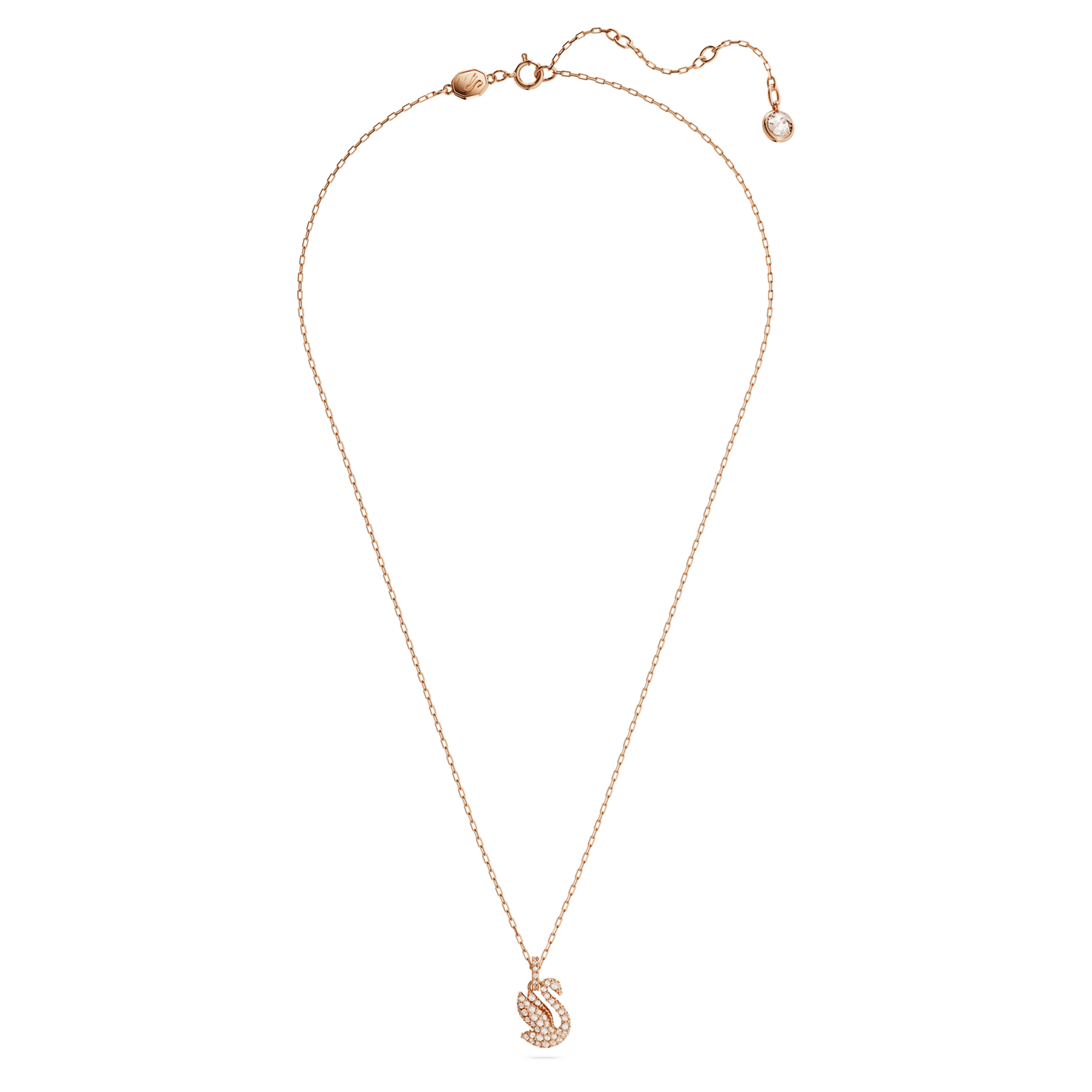 Swan pendant Swan, Small, White, Rose gold-tone plated 5647555