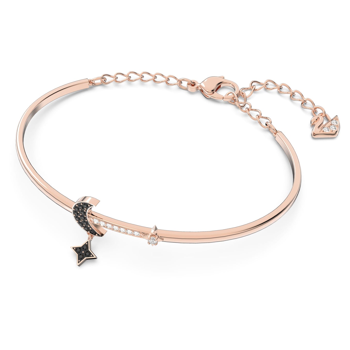 Symbolica bangle Moon and star, Black, Rose gold-tone plated 5429729