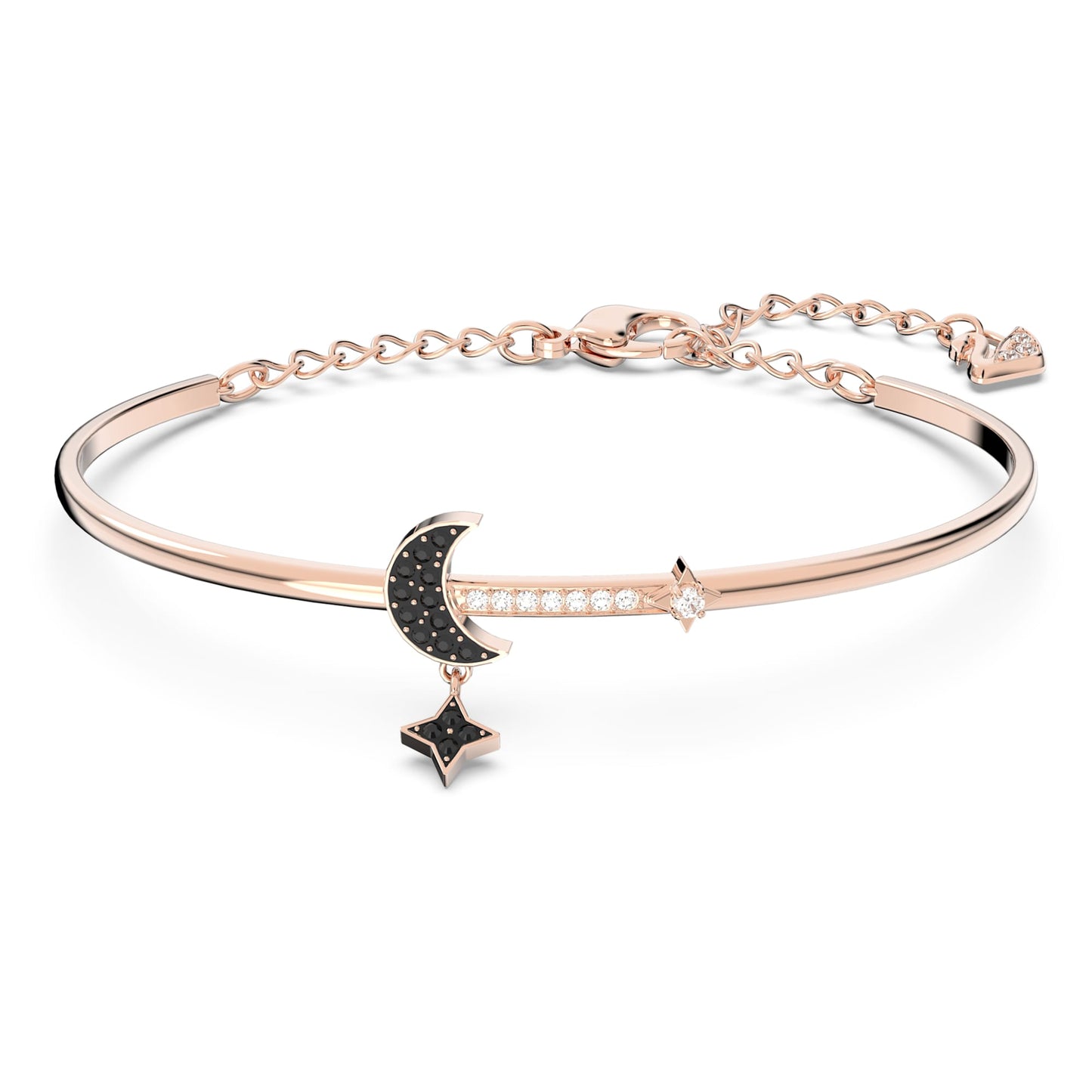 Symbolica bangle Moon and star, Black, Rose gold-tone plated 5429729