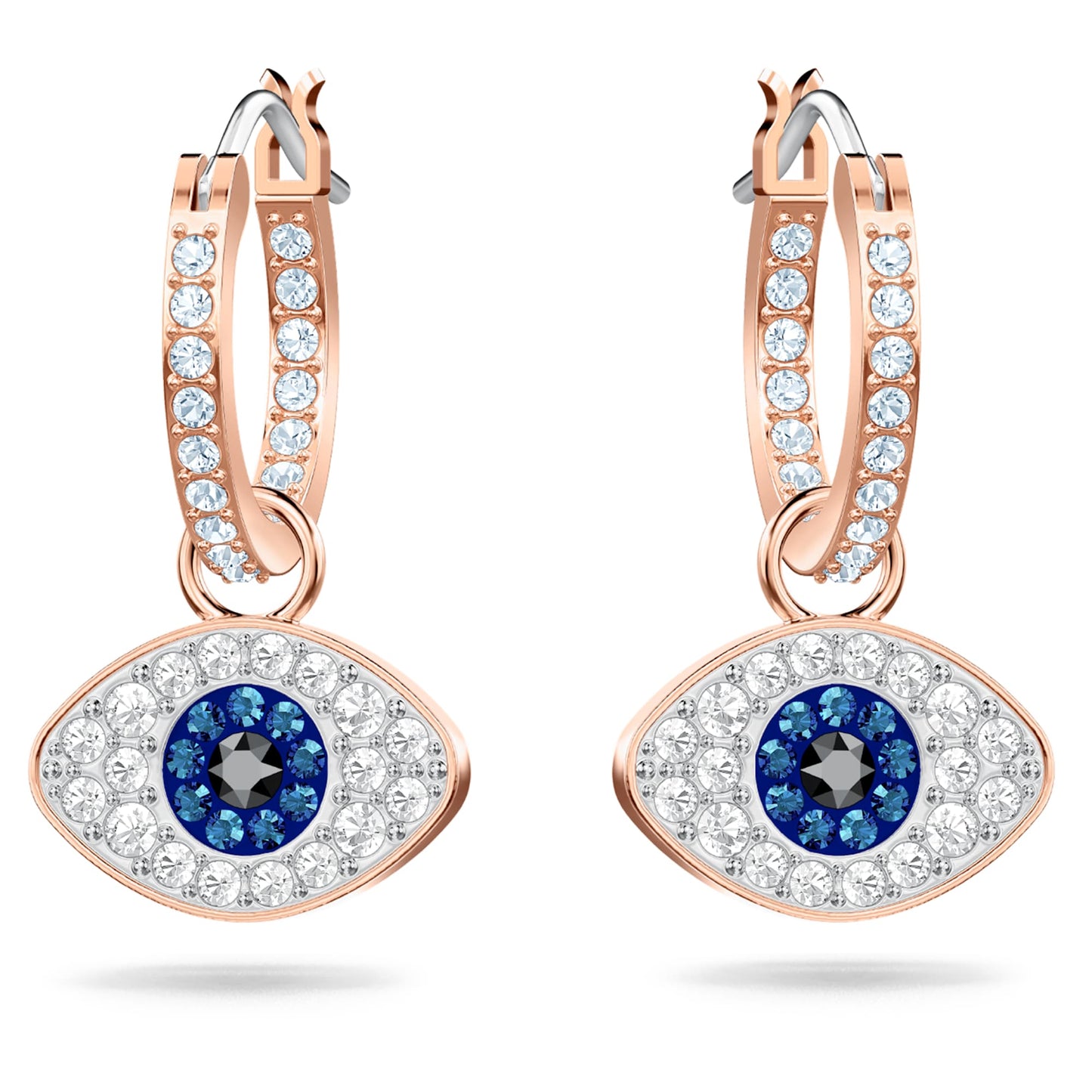 Symbolica hoop earrings Evil eye, Blue, Rose gold-tone plated 5425857