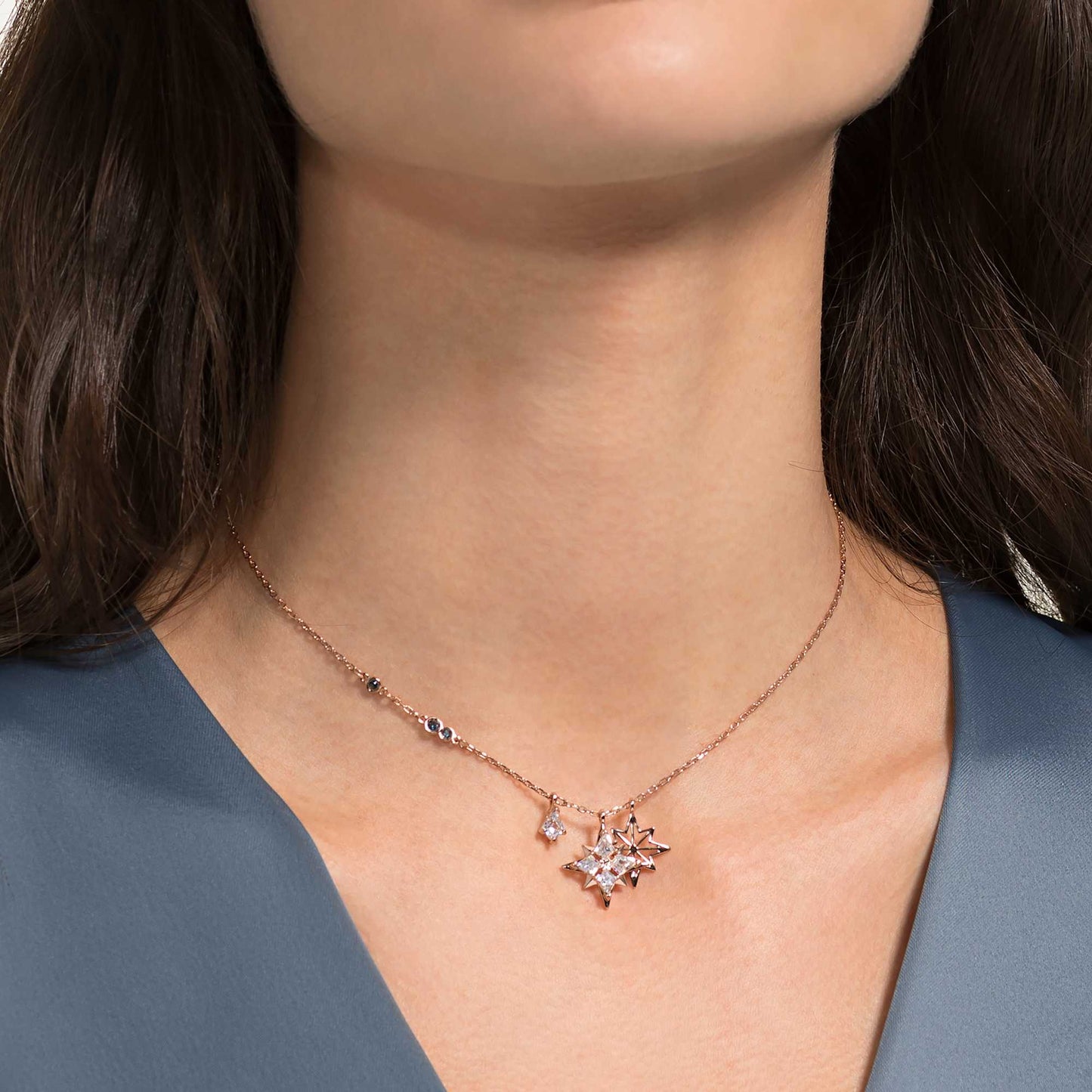 Symbolica pendant Star, White, Rose gold-tone plated 5494352