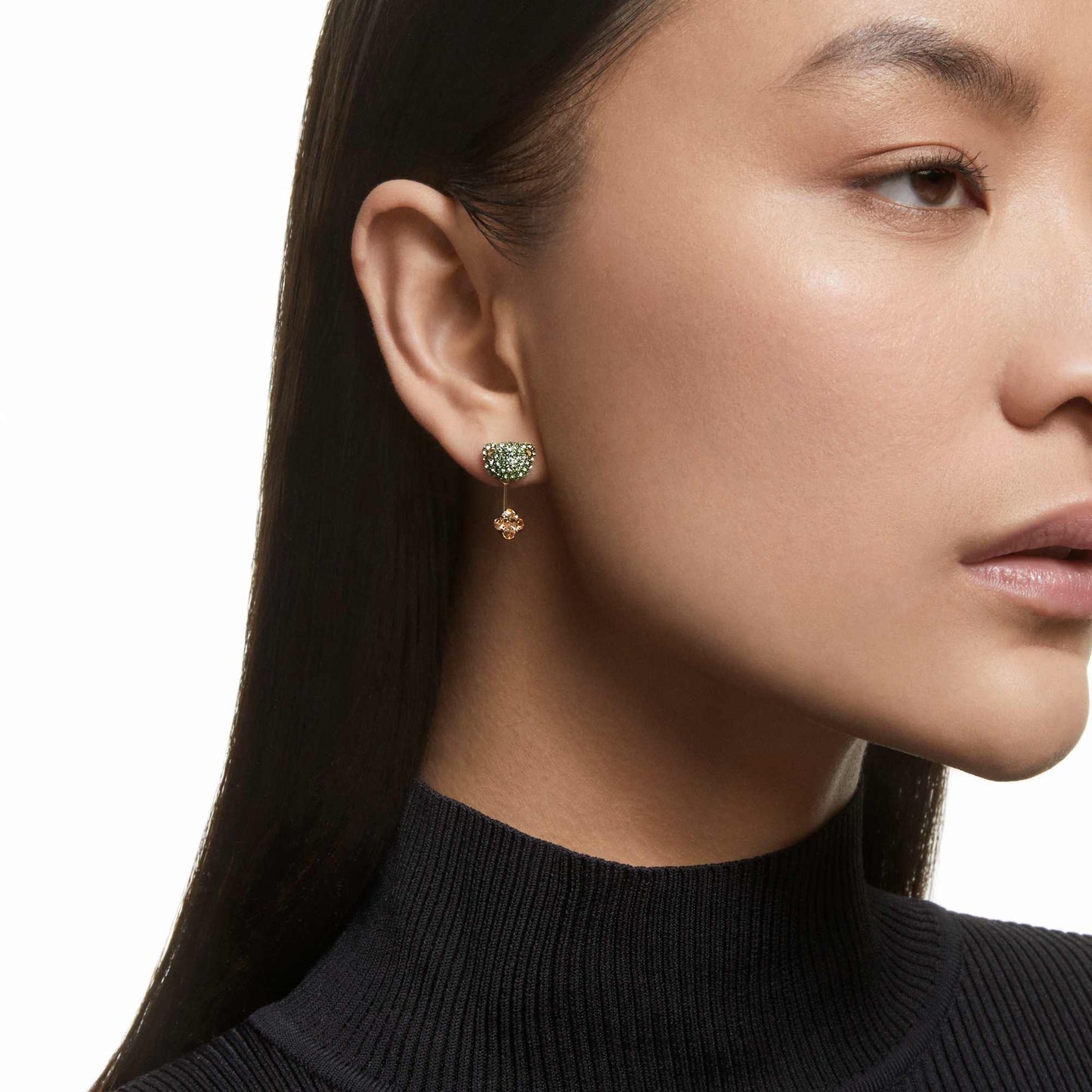 Teddy drop earrings Asymmetrical design, Bear, Multicolored, Gold-tone plated 5642981