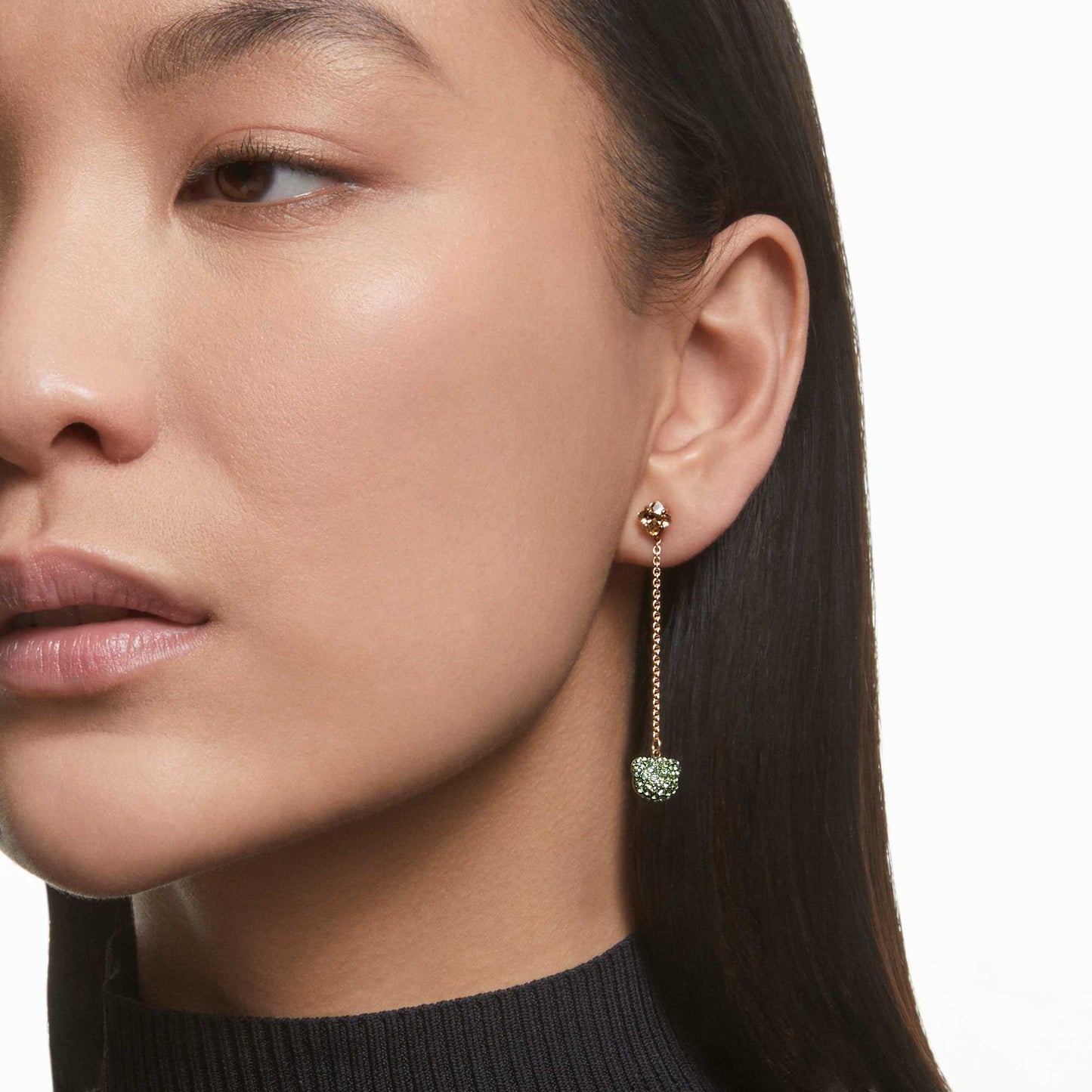 Teddy drop earrings Asymmetrical design, Bear, Multicolored, Gold-tone plated 5642981