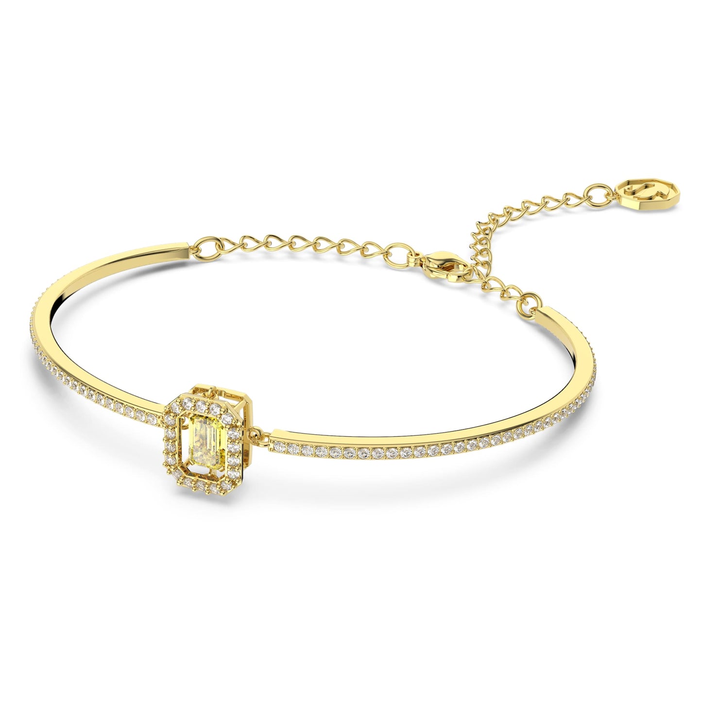 Una bangle Octagon cut, Pavé, Yellow, Gold-tone plated 5638488